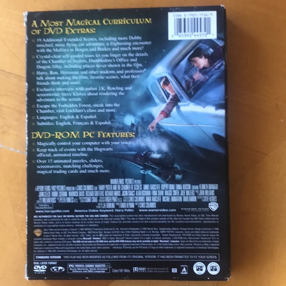 Harry Potter and the Chamber of Secrets DVD